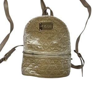 bebe Quilted Velvet Mini Backpack – Champagne/Gold